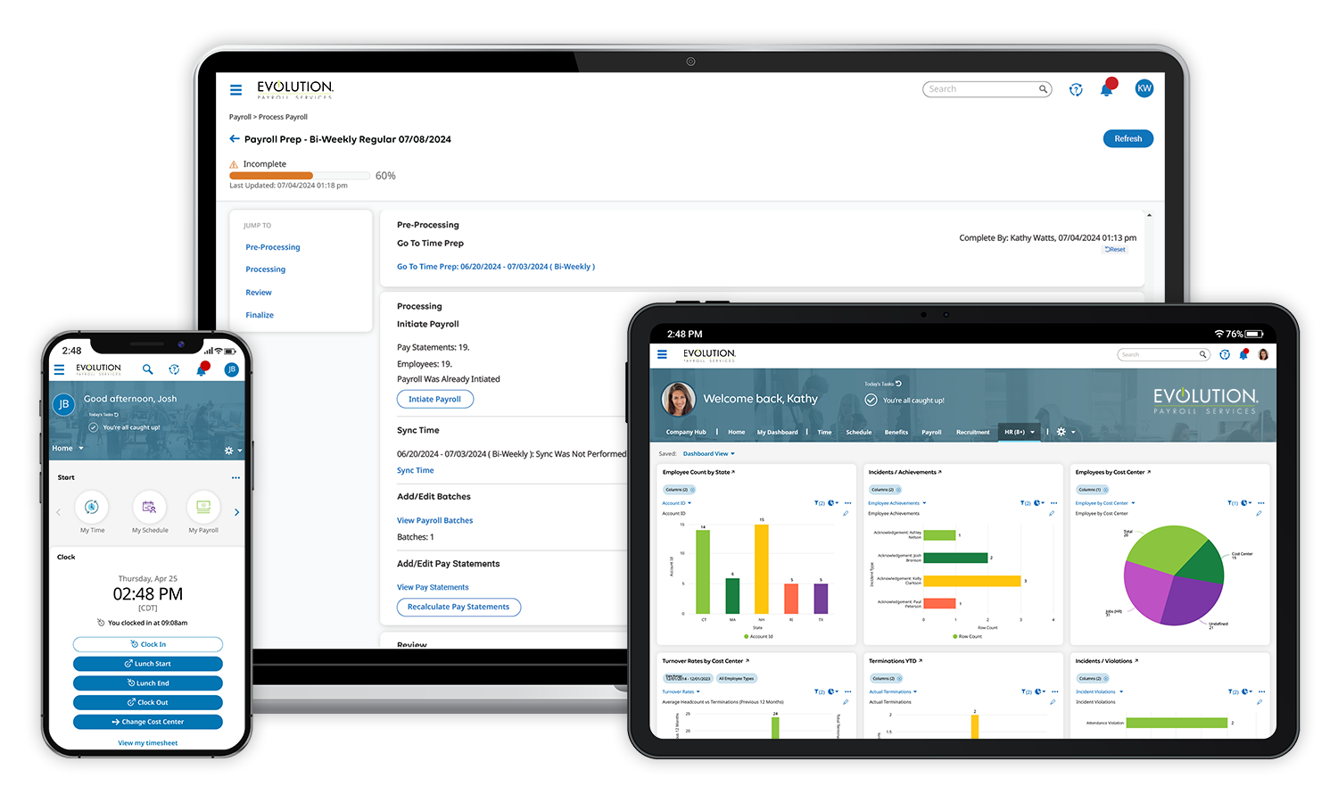 Evolution Payroll Software Multi-Device Screenshot