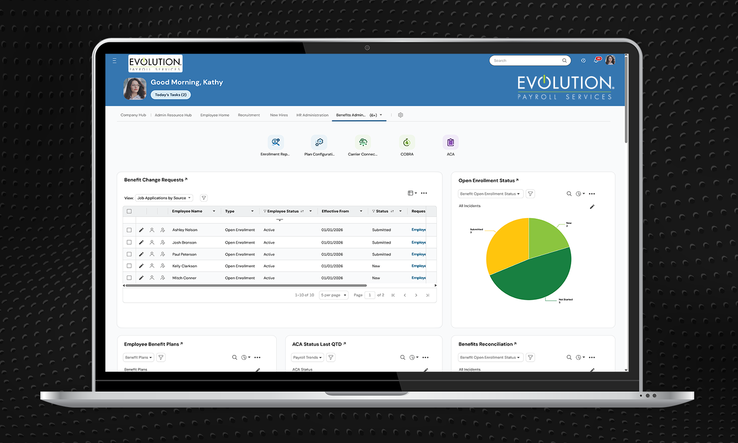 Employee Benefits Software Device Screenshot