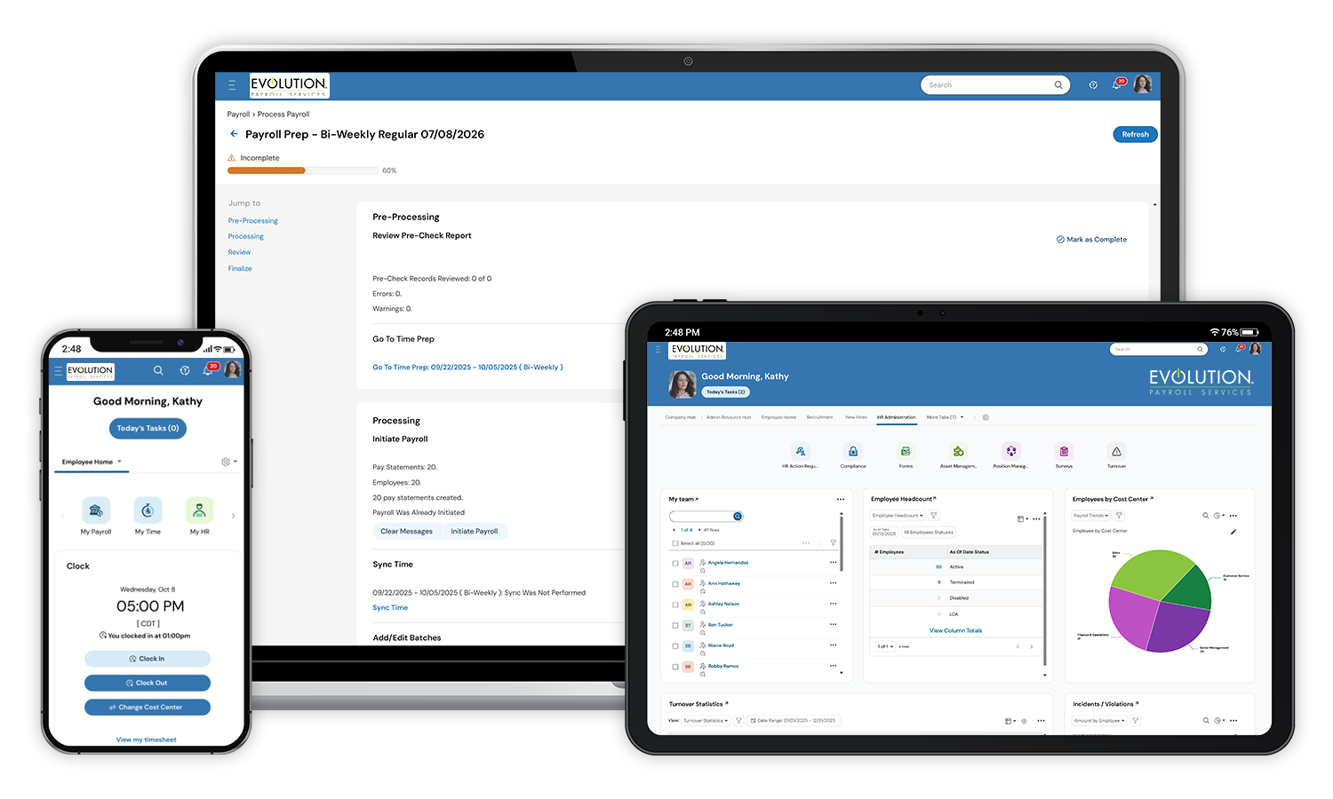 Evolution Payroll Software Multi-Device Screenshot