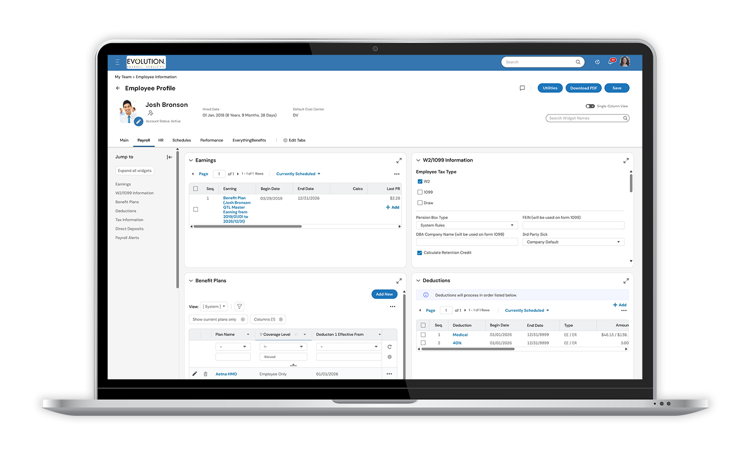 HR Software Device Screenshot