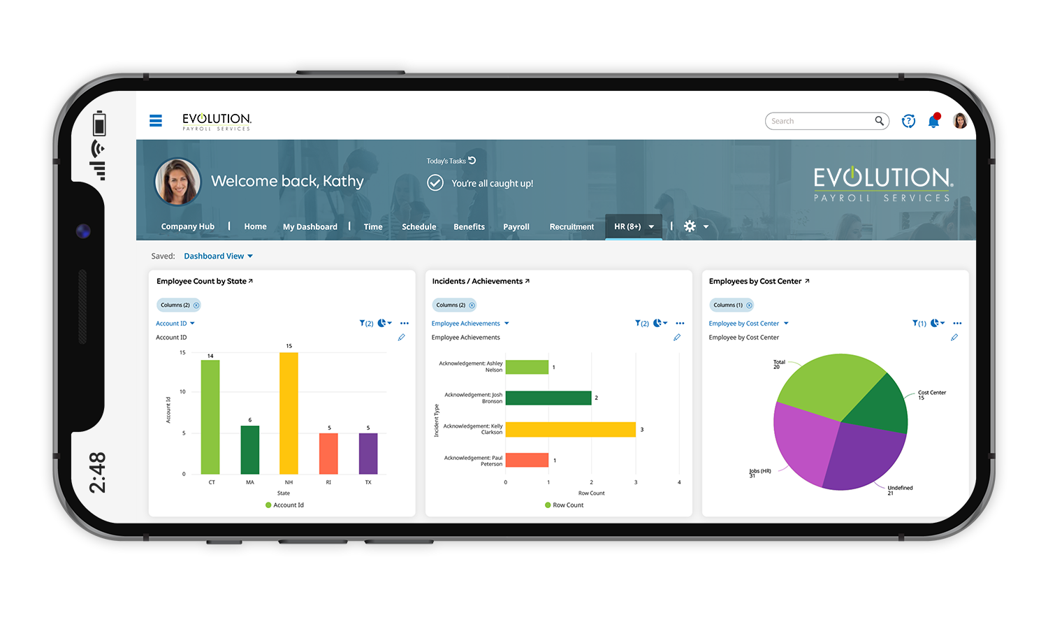 HCM Mobile App Device Screenshot
