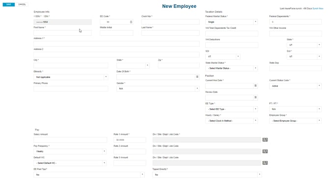 How do I add a new employee in Evolution Web Payroll-4